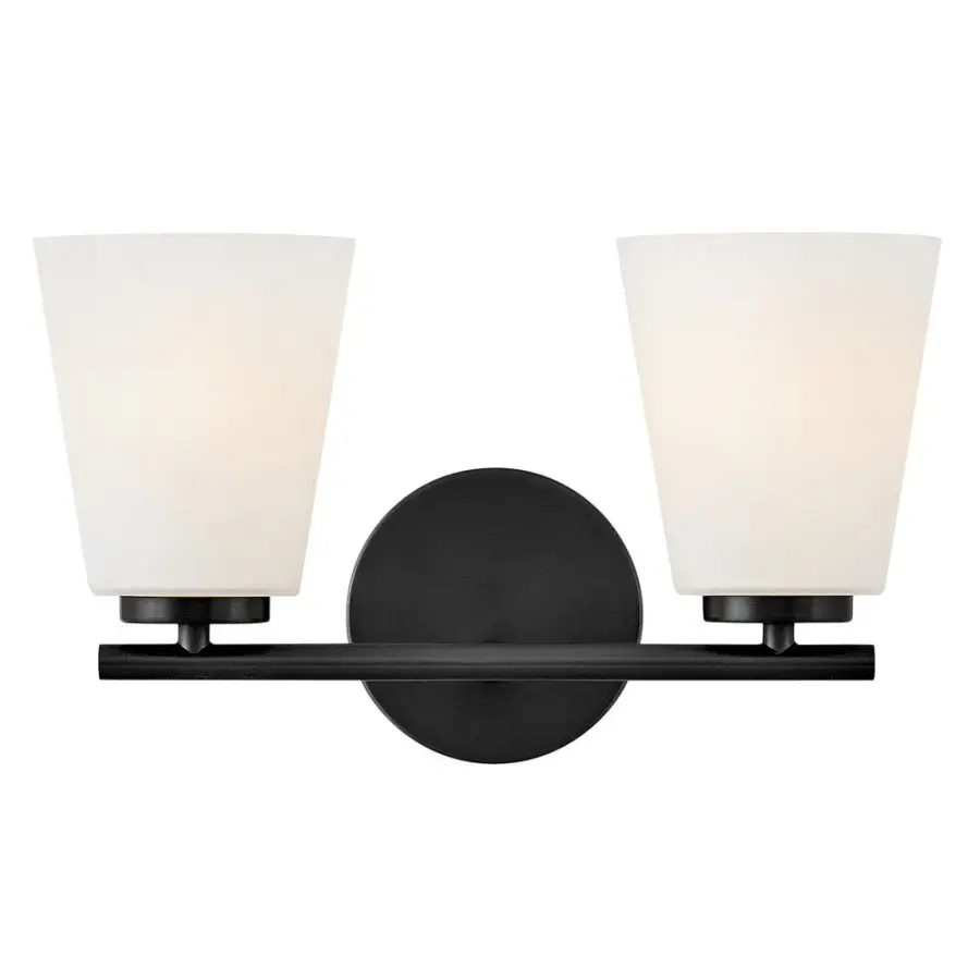 Bri Small Two Light Vanity in Black - Image 1
