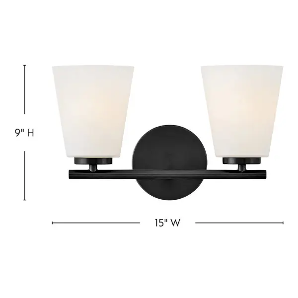 Bri Small Two Light Vanity in Black - Image 2