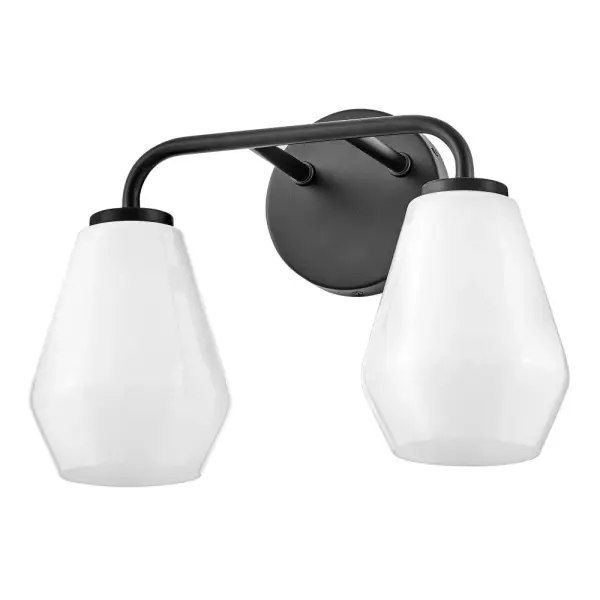Gio Small Two Light Vanity in Black - Image 4