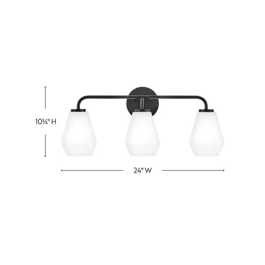 Gio Medium Three Light Vanity in Black - Image 2