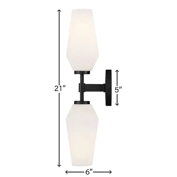Gio Large Two Light Sconce in Black - Image 2