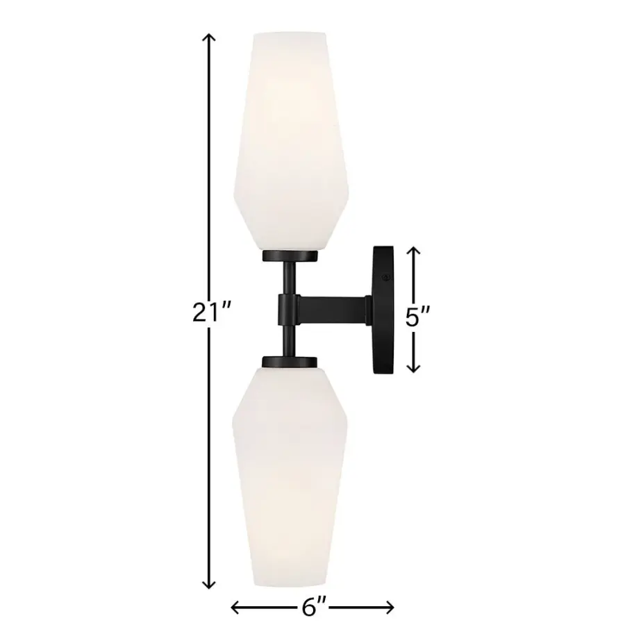 Gio Large Two Light Sconce in Black - Image 2