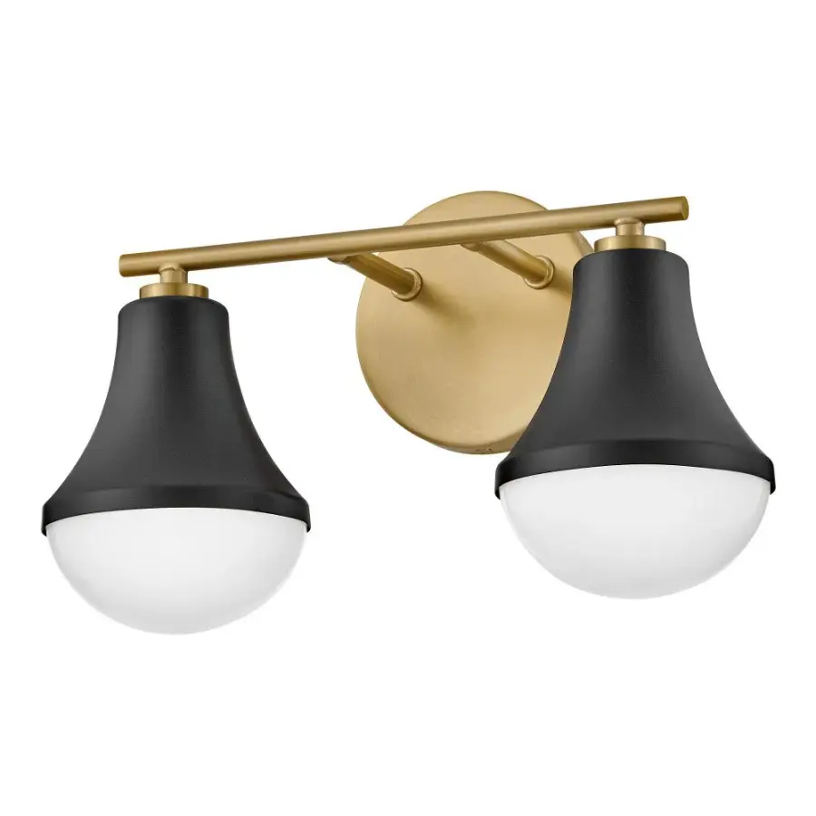 Haddie Small Two Light Vanity in Black with Brass - Image 4