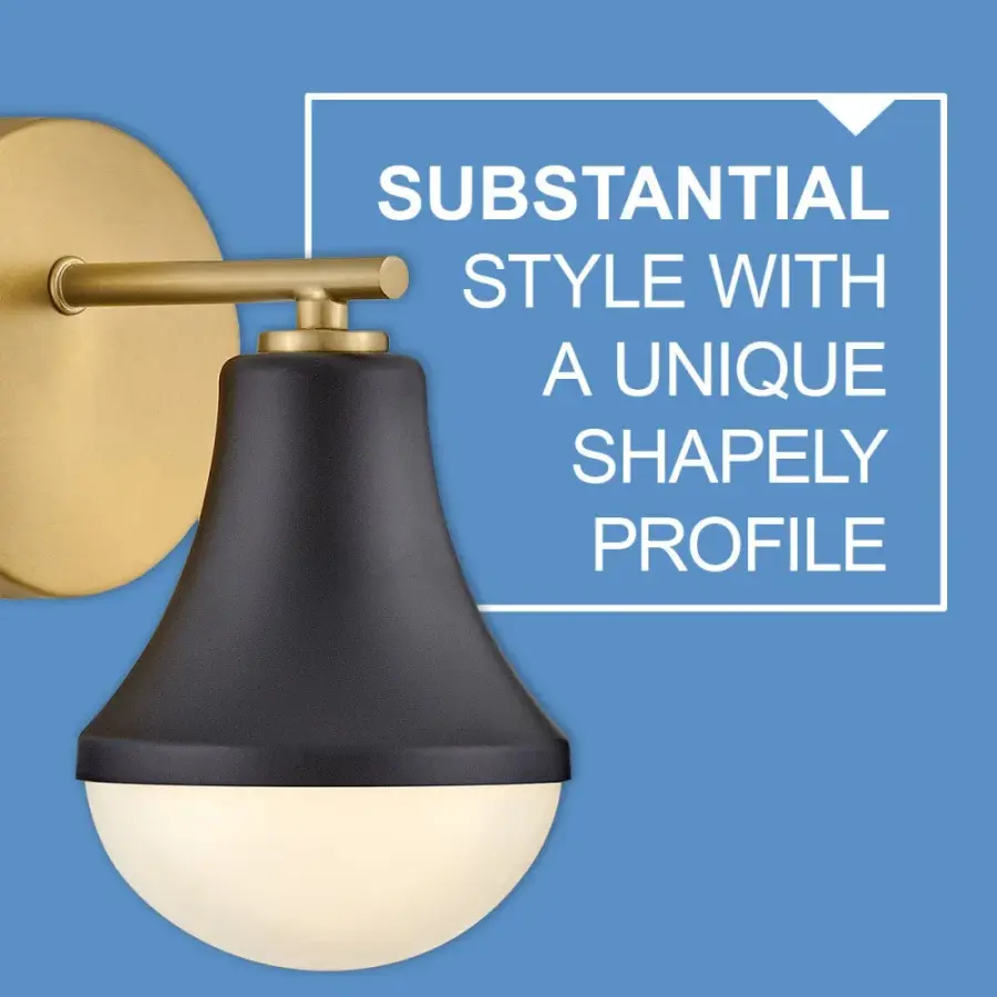 Haddie Small Two Light Vanity in Black with Brass - Image 7