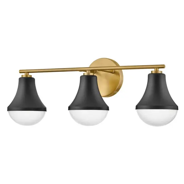 Haddie Three Light Vanity in Black with Brass Accents - Image 4
