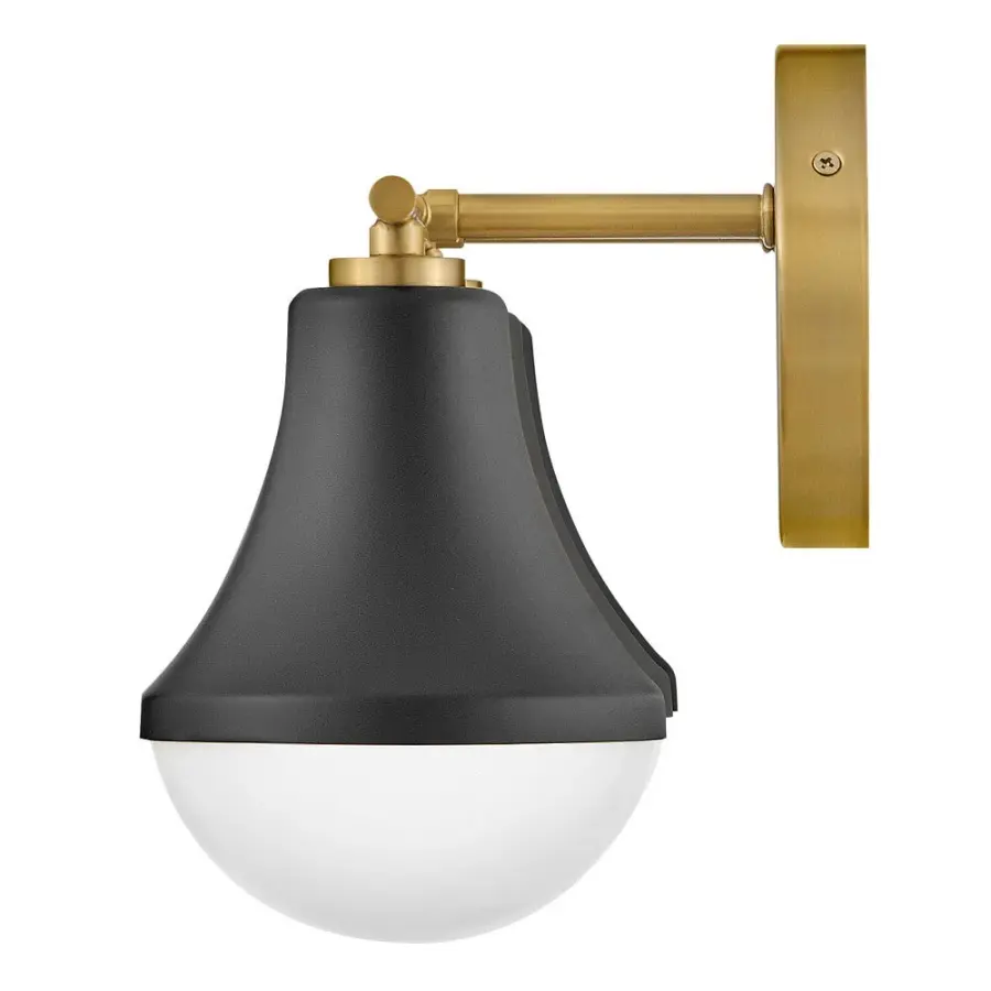 Haddie Three Light Vanity in Black with Brass Accents - Image 5