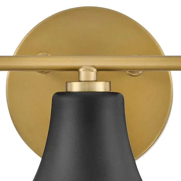 Haddie Three Light Vanity in Black with Brass Accents - Image 6