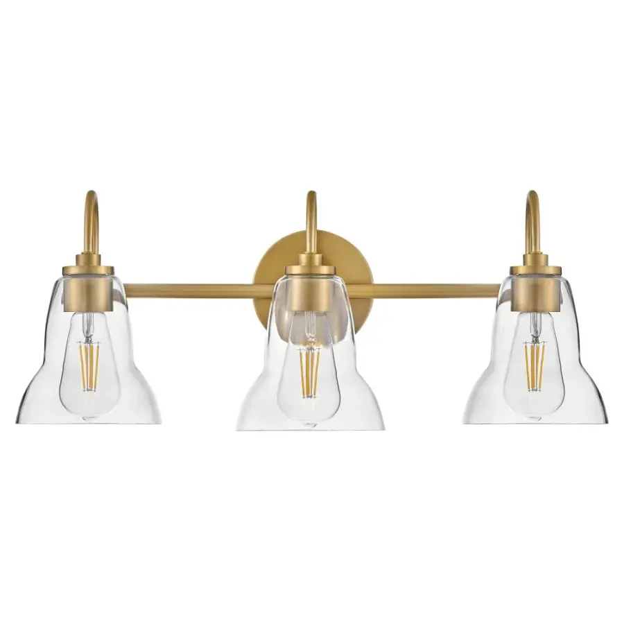 Vera Medium Three Light Vanity in Lacquered Brass - Image 1