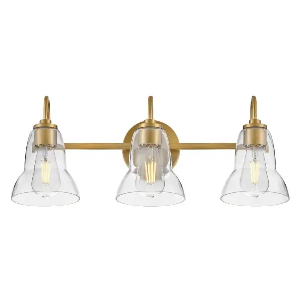 Vera Medium Three Light Vanity in Lacquered Brass - Image 3