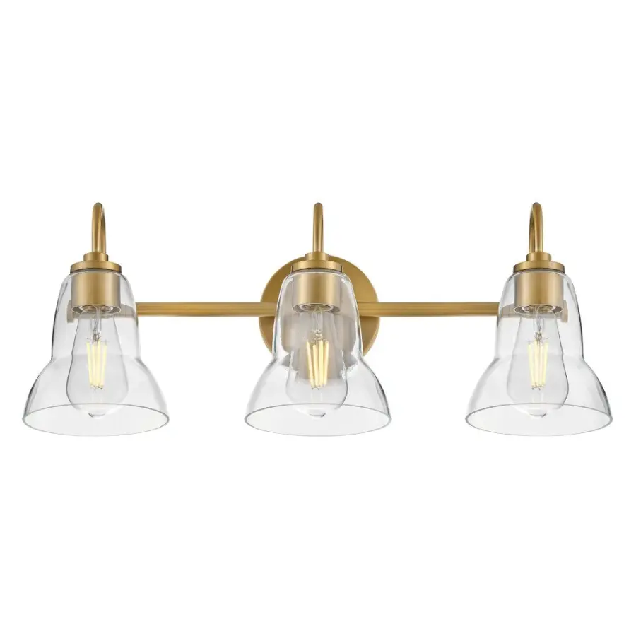 Vera Medium Three Light Vanity in Lacquered Brass - Image 3