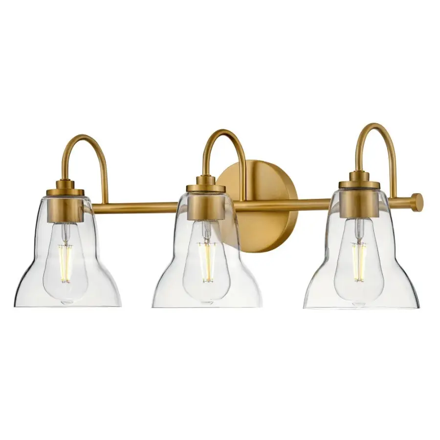 Vera Medium Three Light Vanity in Lacquered Brass - Image 4