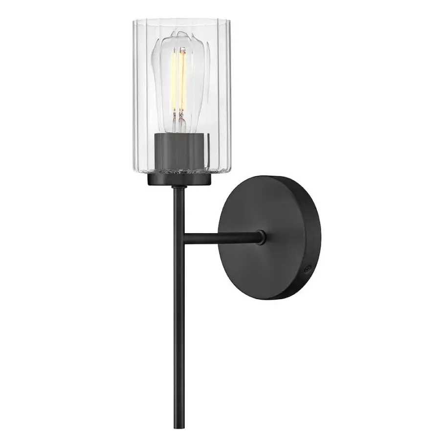 Leta Medium Single Light Sconce in Black - Image 1