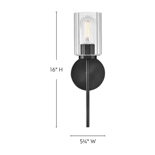 Leta Medium Single Light Sconce in Black - Image 2