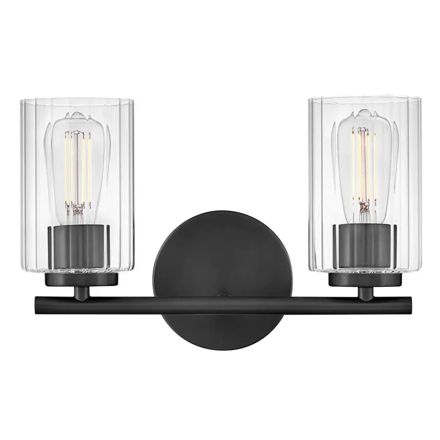 Leta Small Two Light Vanity in Black - Image 1