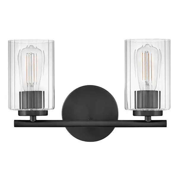 Leta Small Two Light Vanity in Black - Image 3