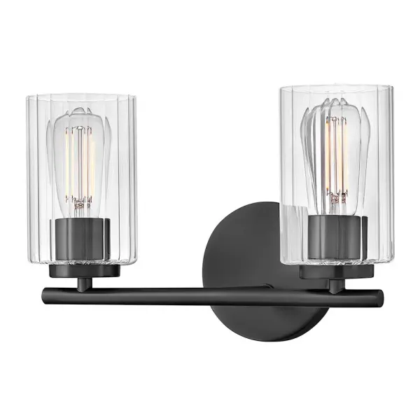 Leta Small Two Light Vanity in Black - Image 6