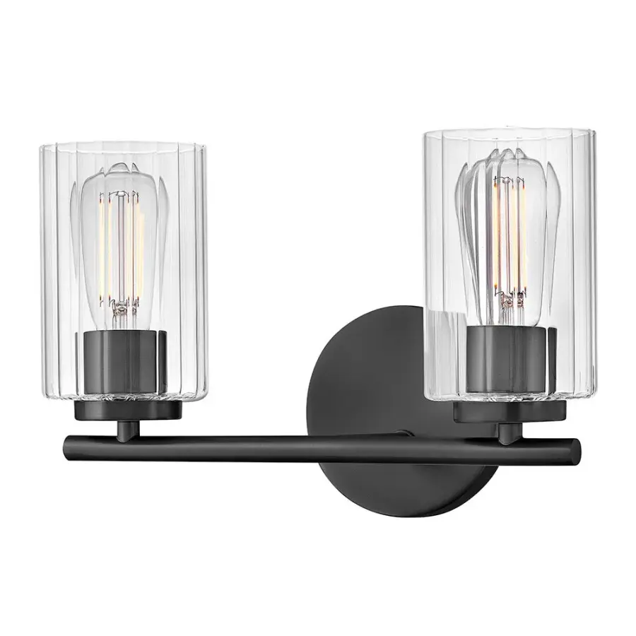 Leta Small Two Light Vanity in Black - Image 6