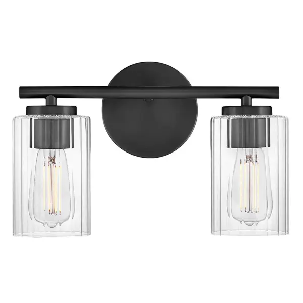 Leta Small Two Light Vanity in Black - Image 7