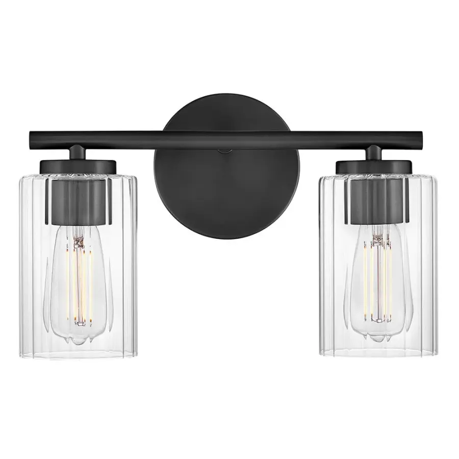 Leta Small Two Light Vanity in Black - Image 7
