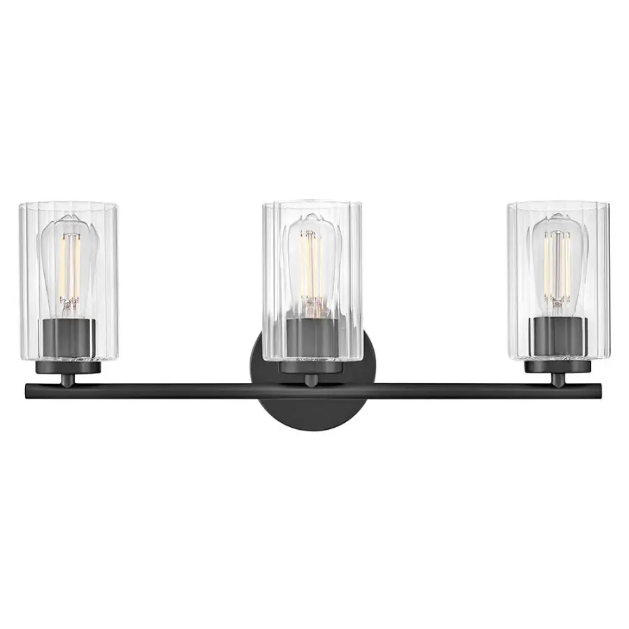 Leta 3-Light Vanity Light in Black - Image 1
