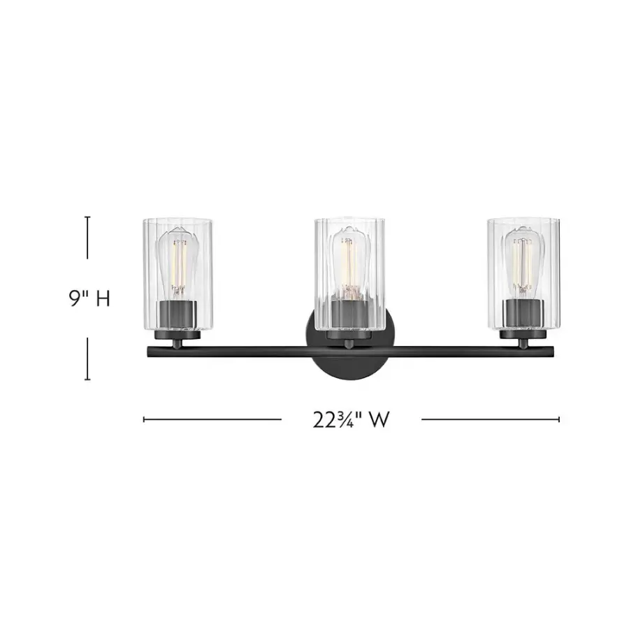 Leta 3-Light Vanity Light in Black - Image 2