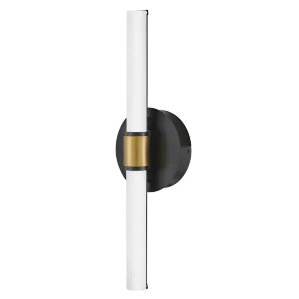 The Kai LED Vanity combines modern minimalism with functional elegance. Its black and brass dual finish adds visual interest while integrated LEDs provide warm, even illumination. Versatile vertical or horizontal mounting adapts to any bathroom layout.