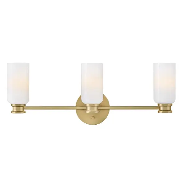 Naomi Medium Three Light Vanity in Lacquered Brass - Image 1