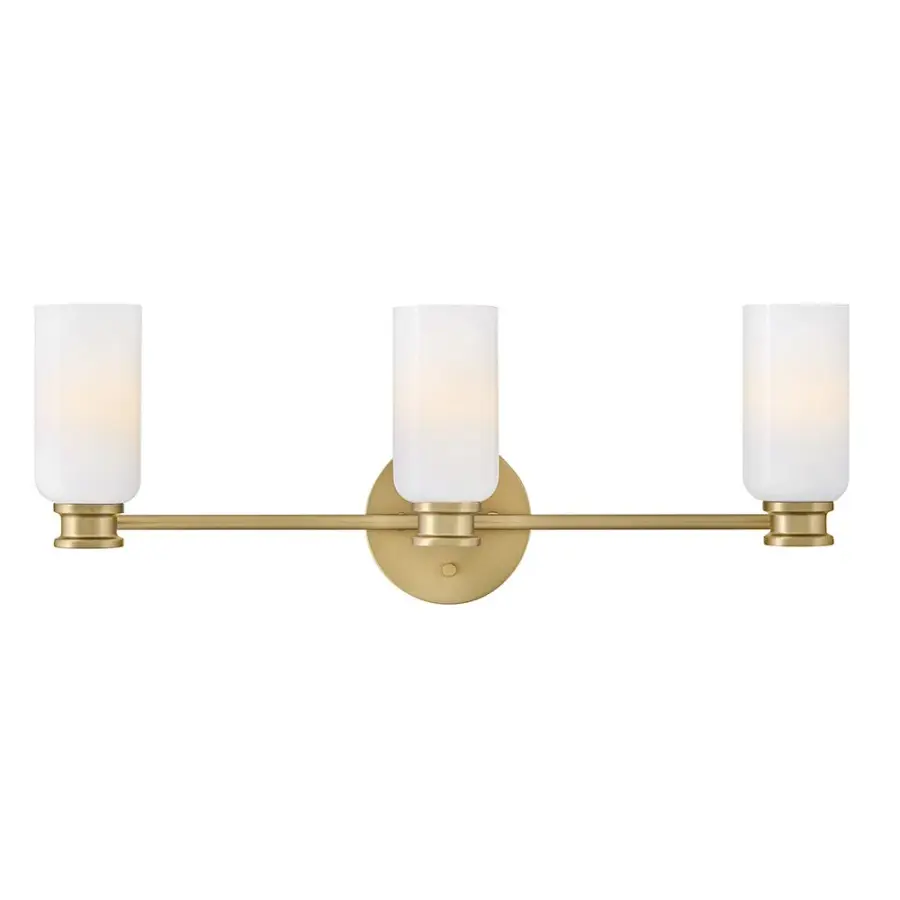 Naomi Medium Three Light Vanity in Lacquered Brass - Image 1