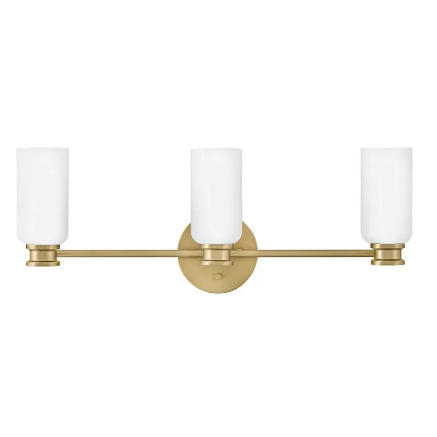 Naomi Medium Three Light Vanity in Lacquered Brass - Image 2