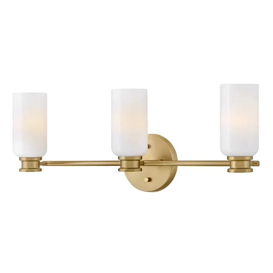 Naomi Medium Three Light Vanity in Lacquered Brass - Image 5