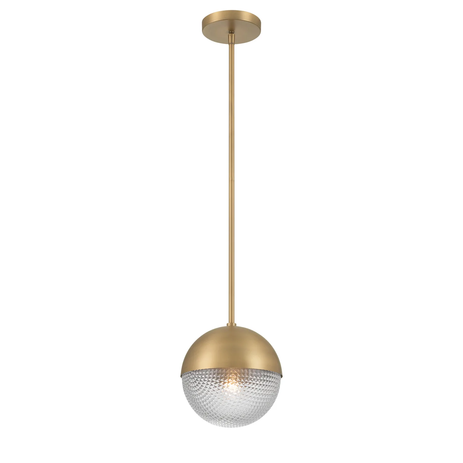 Luniva One Light Mini Pendant in Legacy Brass