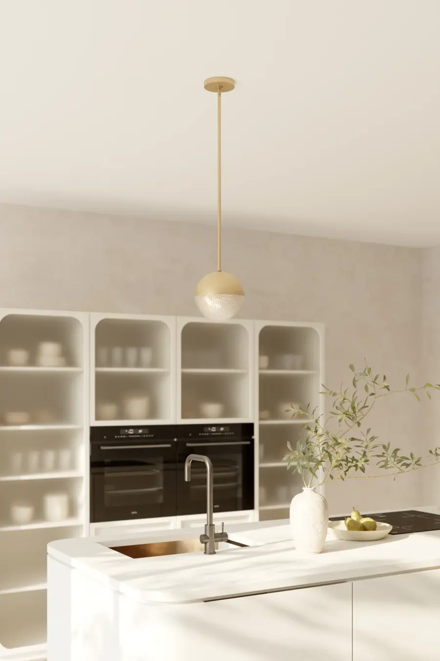 Luniva 8" Mini Pendant in Legacy Brass - Image 2