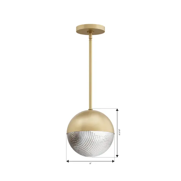 Luniva 8" Mini Pendant in Legacy Brass - Image 4