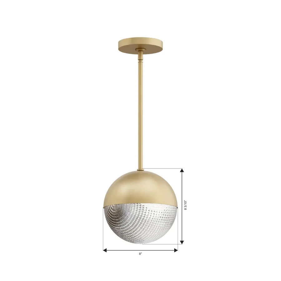 Luniva 8" Mini Pendant in Legacy Brass - Image 4