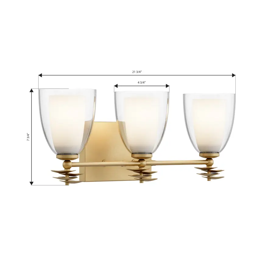 Elowen 3-Light Vanity in Legacy Brass - Image 2