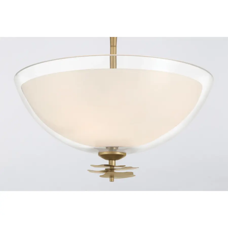 Elowen 15" 3-Light Semi-Flush Mount in Legacy Brass - Image 6