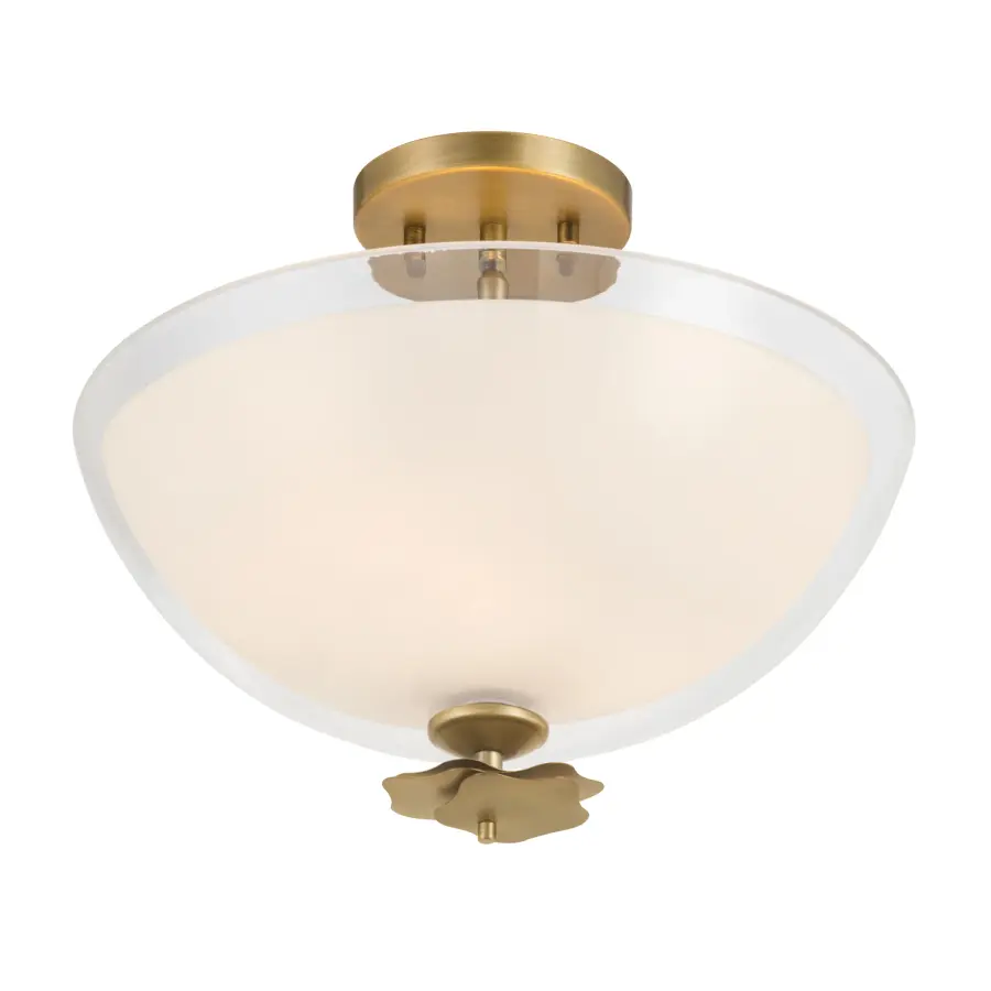 Elowen 15" 3-Light Semi-Flush Mount in Legacy Brass - Image 7