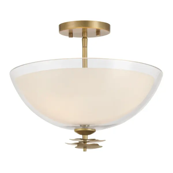 Elowen 15" 3-Light Semi-Flush Mount in Legacy Brass - Image 8