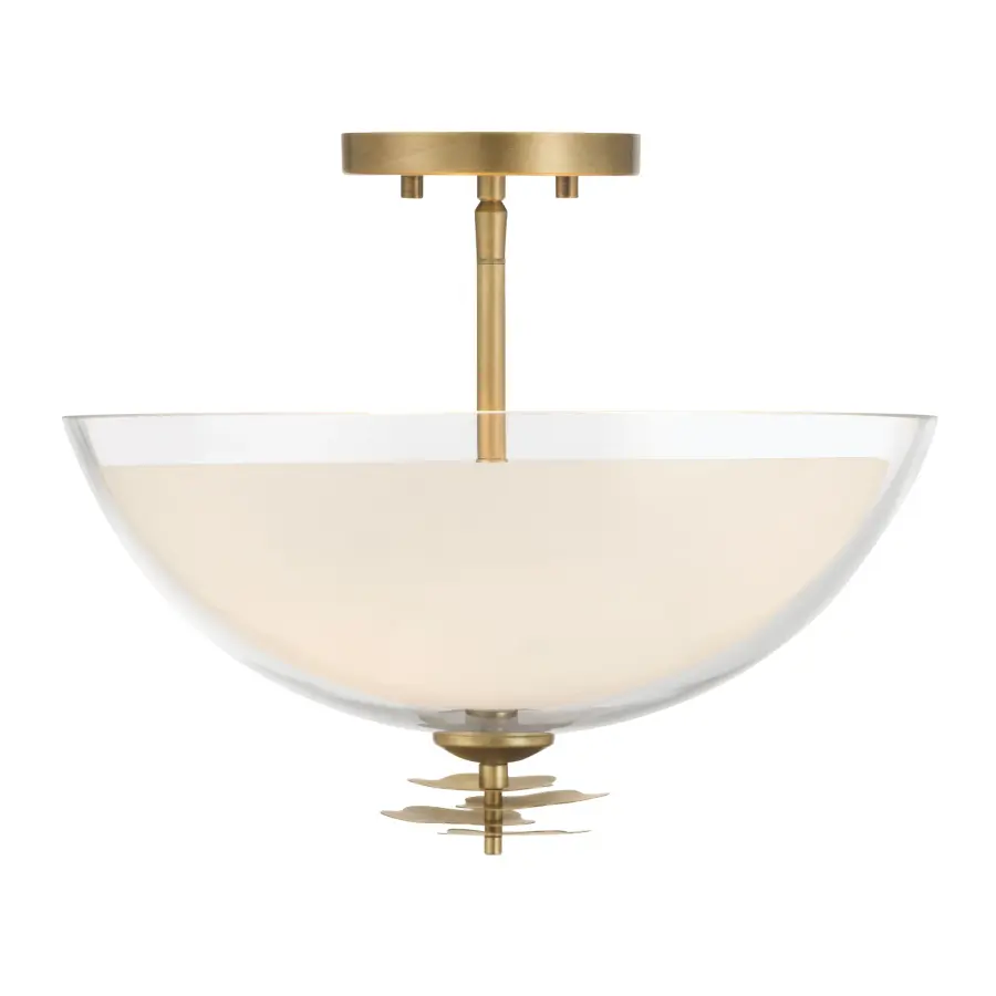 Elowen 15" 3-Light Semi-Flush Mount in Legacy Brass - Image 9