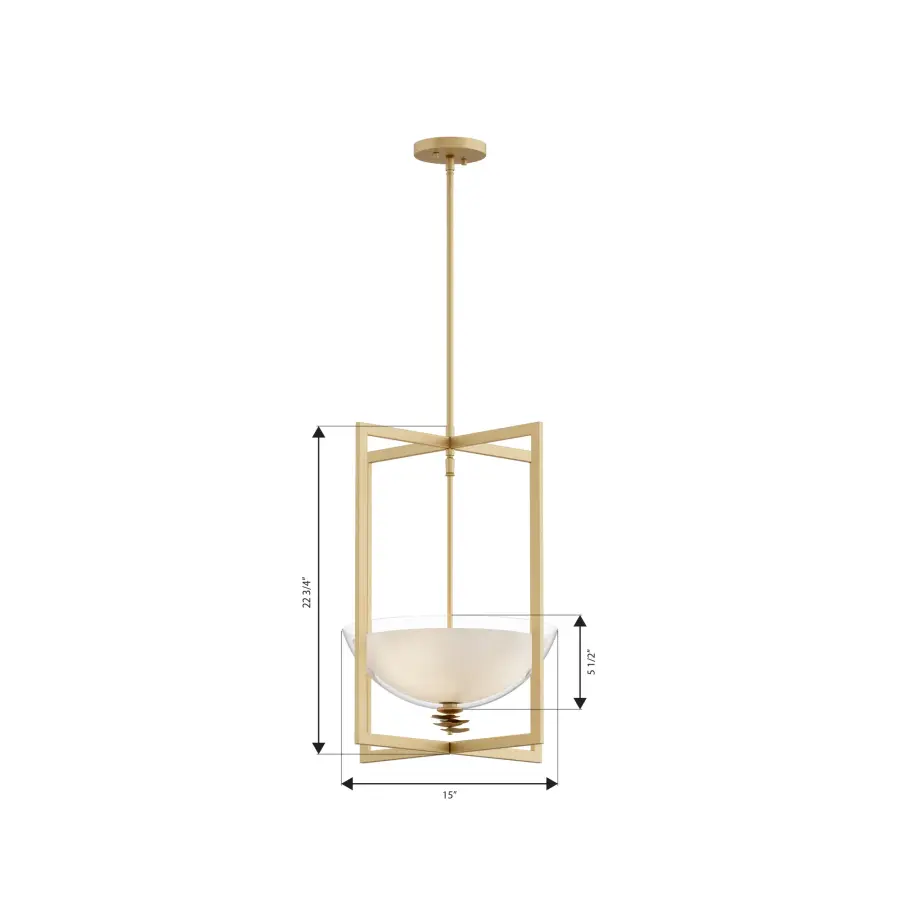 Elowen 18" 3-Light Pendant in Legacy Brass - Image 3
