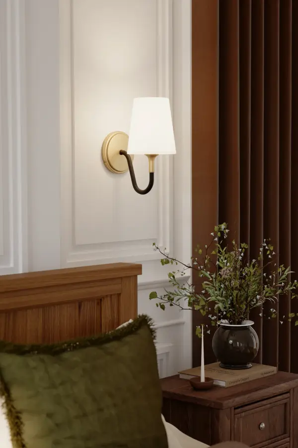 Brienne 1-Light Bath Sconce in Legacy Brass and Dark Matte Black - Image 3