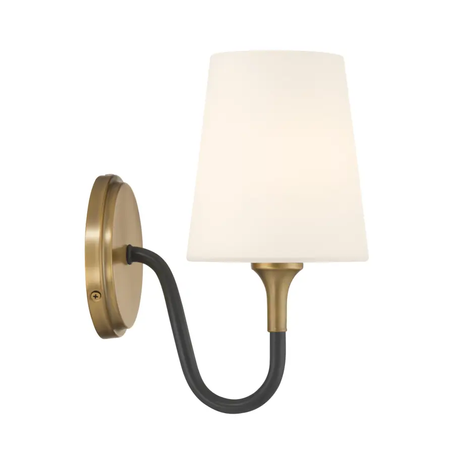 Brienne 1-Light Bath Sconce in Legacy Brass and Dark Matte Black - Image 4