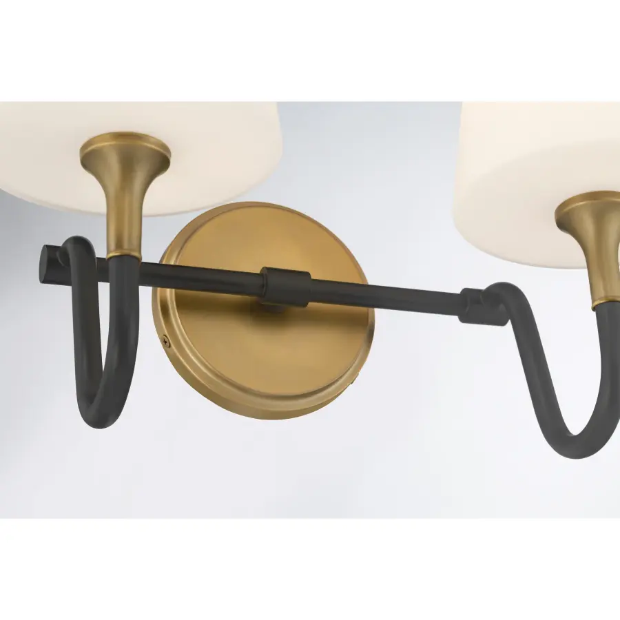 Brienne 15" 2-Light Vanity in Legacy Brass and Dark Matte Black - Image 4