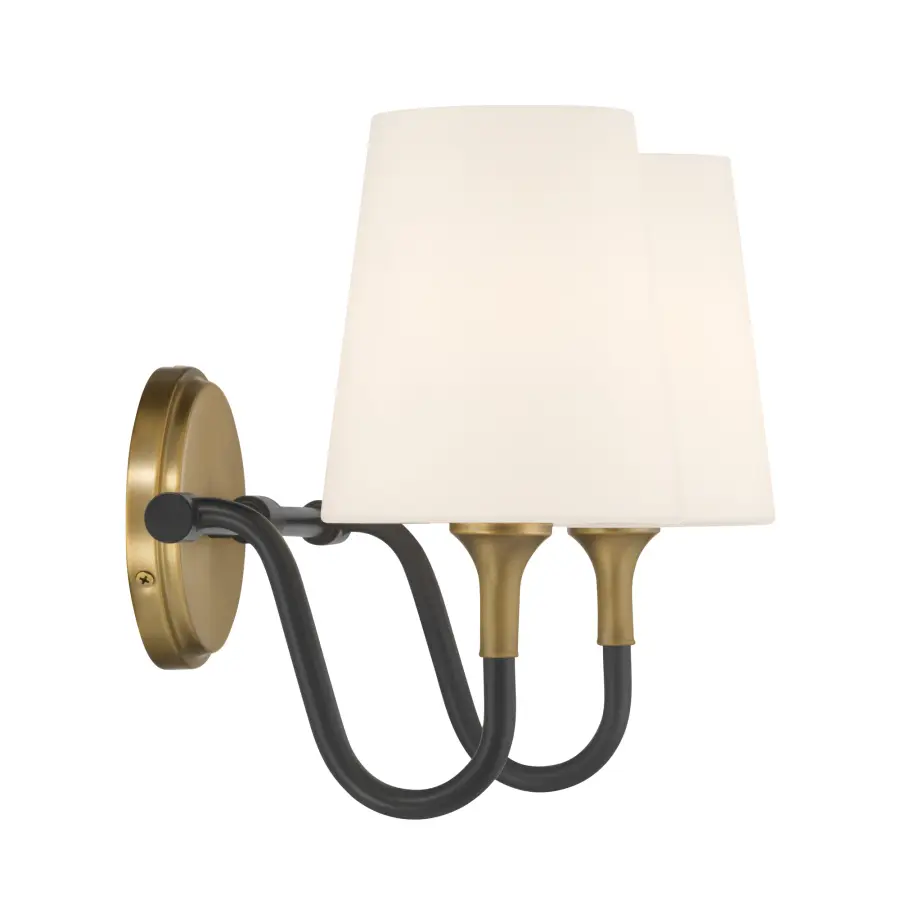 Brienne 15" 2-Light Vanity in Legacy Brass and Dark Matte Black - Image 5