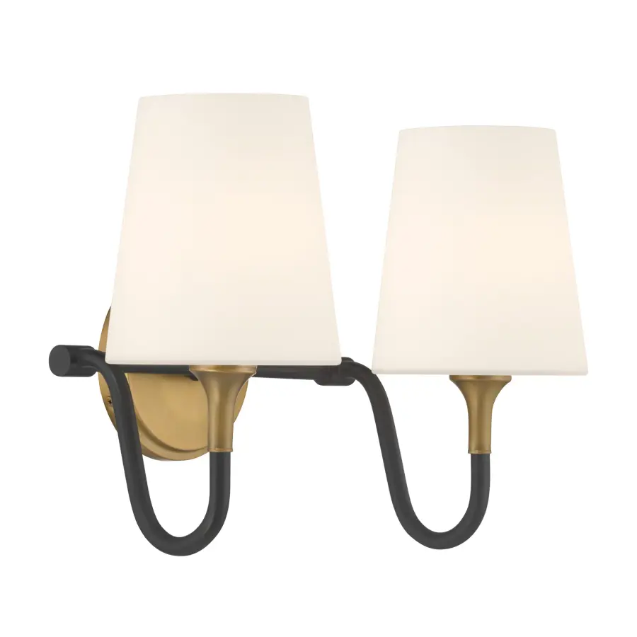 Brienne 15" 2-Light Vanity in Legacy Brass and Dark Matte Black - Image 6
