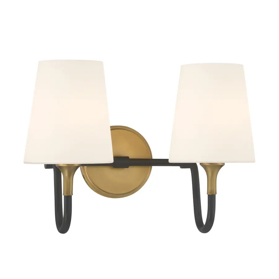 Brienne 15" 2-Light Vanity in Legacy Brass and Dark Matte Black - Image 7
