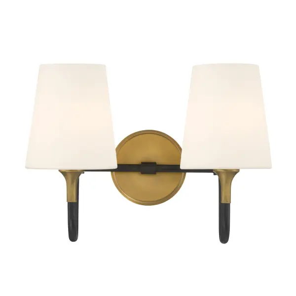 Brienne 15" 2-Light Vanity in Legacy Brass and Dark Matte Black - Image 8