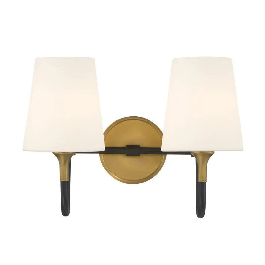 Brienne 15" 2-Light Vanity in Legacy Brass and Dark Matte Black - Image 8