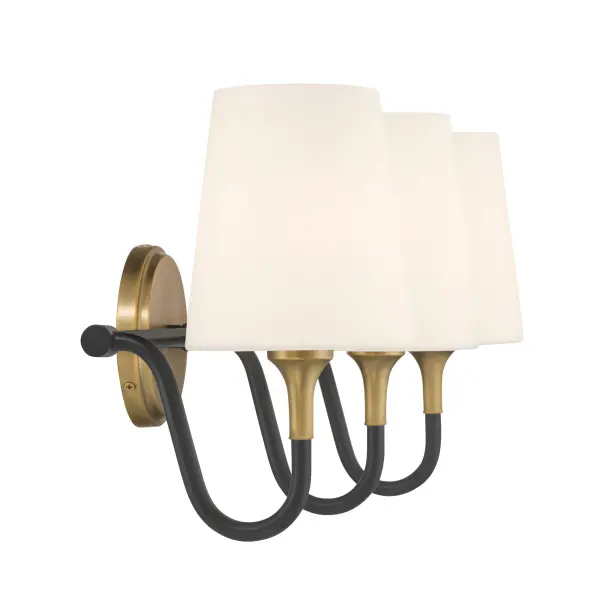 Brienne 24.5" 3-Light Vanity in Legacy Brass and Dark Matte Black - Image 3