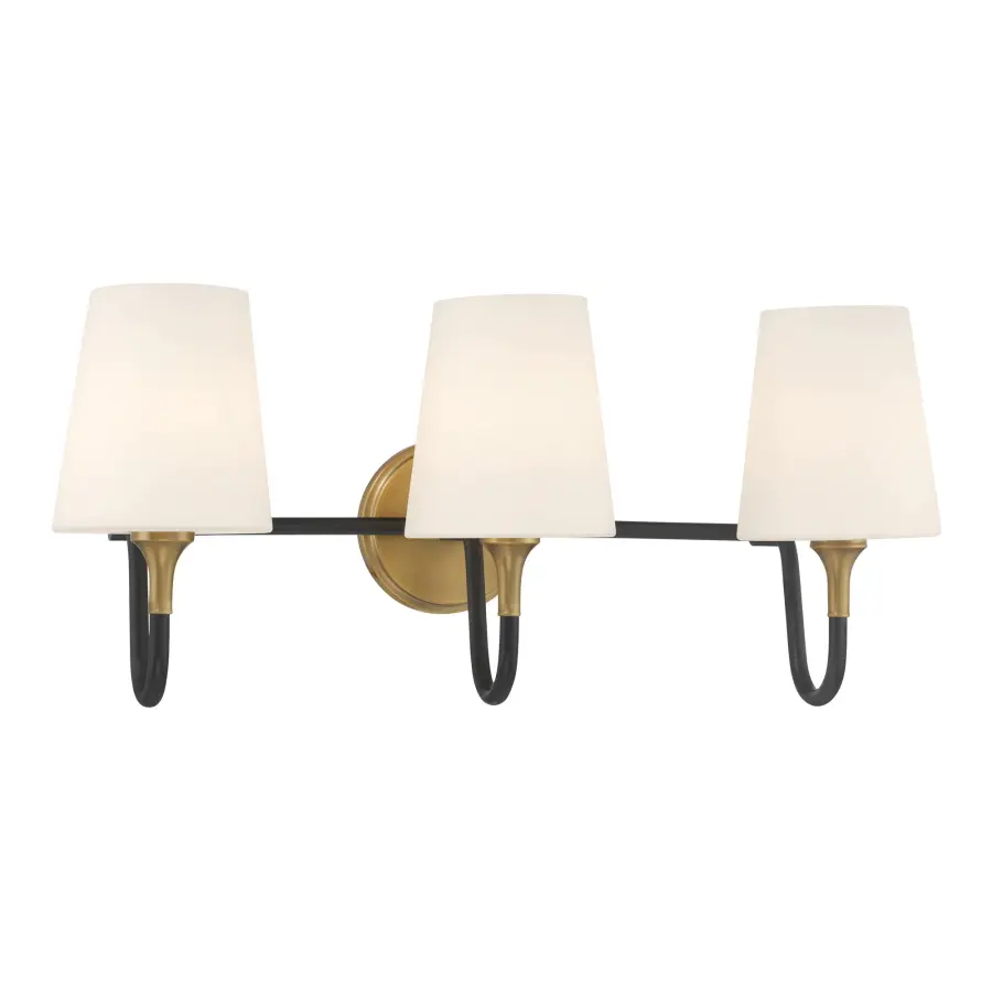 Brienne 24.5" 3-Light Vanity in Legacy Brass and Dark Matte Black - Image 5